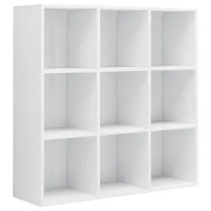 Berkfield Book Cabinet High Gloss White 98x30x98 cm Engineered Wood