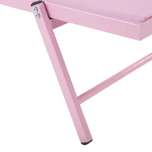 Sun Lounger Metal Pink PORTOFINO