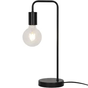 GoodHome Ghlin Matt Black Table lamp