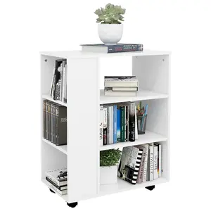 Berkfield Rolling Cabinet White 60x35x75 cm Engineered Wood