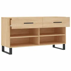 Berkfield Shoe Bench Sonoma Oak 102x35x55 cm Engineered Wood