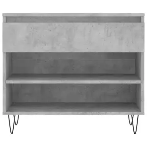 Berkfield Shoe Cabinet Concrete Grey 70x36x60 cm Engineered Wood