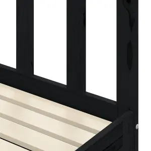 Berkfield Day Bed with Trundle Black 90x200 cm Solid Wood Pine