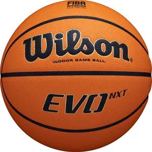 Wilson Basketball EVO NXT FIBA GAME BALL, Mixed Leather, Ideal For Indoor, Size 7, Brown, WTB0965XB