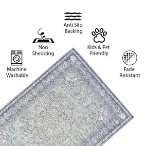 Vernal Adora Machine Washable Rug for Living Room, Bedroom, Dining Room, Grey, Copper, 120 cm X 180 cm