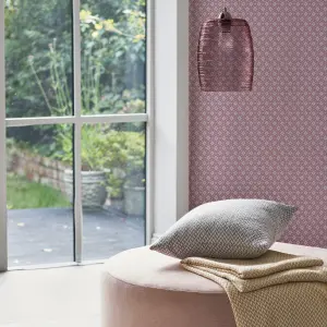 Laura Ashley Whitebrook Purple Motif Smooth Wallpaper Sample