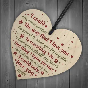 Red Ocean Special Valentines Day Gift For Your Boyfriend Girlfriend Husband Wife Love Plaque Wooden Heart Keepsake Plaque