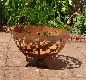 Half Ball Forest Fire Pit Half Fire Bowl - L58 x W58 x H37.5 cm