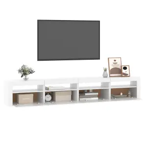 Berkfield TV Cabinet with LED Lights White 240x35x40 cm