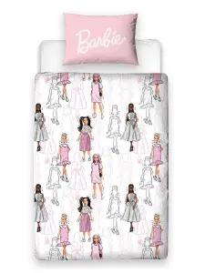 Barbie Figures Silhouettes Single Duvet Cover and Pillowcase Set