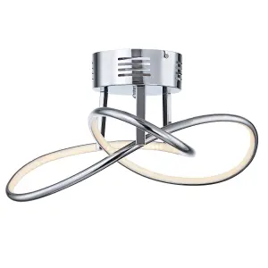 First Choice Lighting Infinity Curved Arms LED Semi Flush Ceiling Light