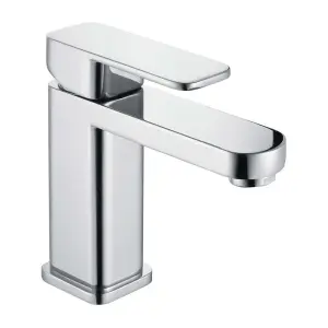 Galla Polished Chrome Square Deck-mounted Basin Mono Mixer Tap