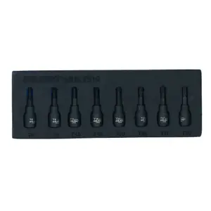 1/4in Drive Male Torx Star Impacted Impact Shallow Sockets T6-T30 8pc Set