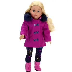 Sophia's by Teamson Kids 3 Piece Peacoat, Leggings and Boots Set for 18'' Dolls