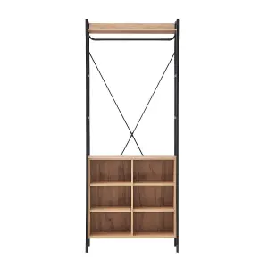 Open Wardrobe Riviera  Oak   Bedroom Furniture  8 Shelves