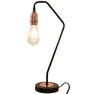 Harper Living 1-ST64-Clear Bulb Included Black and Copper Table Lamp