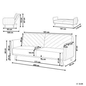 Sofa Bed SENJA Light Grey Velvet