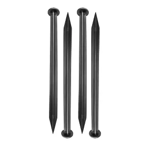 Spudulica 4 pieces/3 metres Flexible Garden Edging Black 45mm Height + Pins