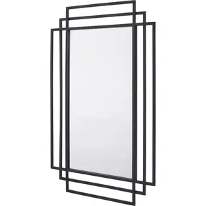 Iron Rectangle Wall Mirror Black