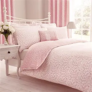 Dunelm Annie Pink Reversible Duvet Cover And Pillowcase Set, Shabby Chic, Size: Double, Polycotton