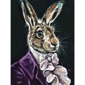 Louise Brown Leopold Canvas Print Black/Purple/Brown (50cm x 40cm)