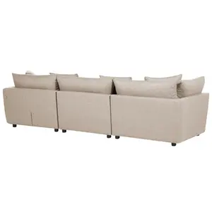 3 Seater Fabric Sofa with Ottoman Beige SIGTUNA