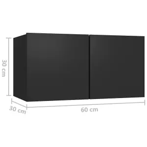 Berkfield Hanging TV Cabinets 2 pcs Black 60x30x30 cm