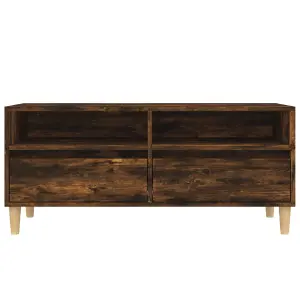 Berkfield TV Cabinet Smoked Oak 100x34.5x44.5 cm Engineered Wood