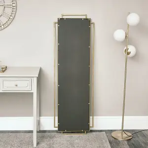 Melody Maison Gold Art Deco Wall Mirror 142cm x 47cm