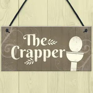 Red Ocean The Crapper Shabby Chic Bathroom Signs And Plaques Funny Novelty Toilet Sign For Door Wall Decor Gifts