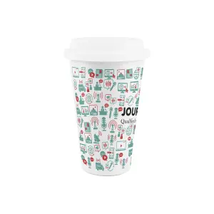 Journalist Ceramic Travel Mug - Novelty Media Themed Gifts/Presents - Double-Walled Insulated Hot/Cold Drinks Cup