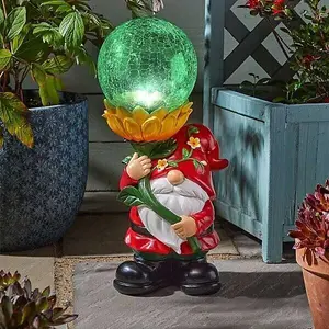 Solar Power Woodland Wizard Garden Ornament Colour Changing Light Outdoor 45cm