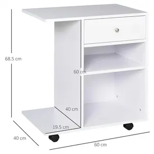 Kevinisha Mobile File Cabinet White