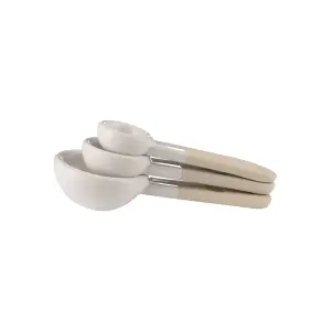 Mason Cash Rustic Charm Set of 3 Measuring Spoons & 1 Batter Bowl 26cm - Cream