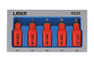 Laser Tools 8526 5pc Insulated Hex Bit Socket Set 3/8"D