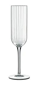 Luigi Bormioli Bach Clear Geometric Crystal Dishwasher Safe Champagne Prosecco Flutes Pack of 4