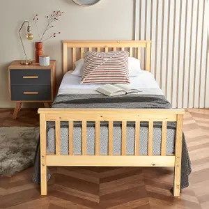 Double Bed 4ft6 Wooden Bed with Hybrid Mattress