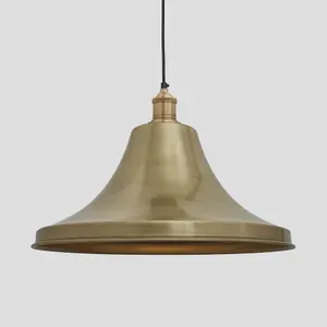 Industville Brooklyn Giant Bell Pendant, 20 Inch, Brass, Brass Holder