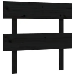 Berkfield Bed Frame with Headboard Black 90x200 cm Solid Wood