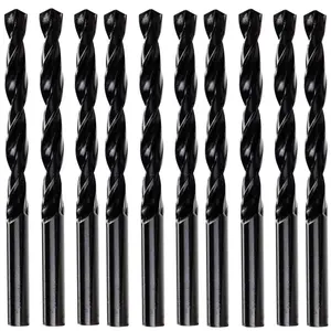 Rennie Tools Box Of 10 x 10mm HSS Jobber Drill Bits - Black Roll Forged HSS-R for Carbon + Alloy Steel, Plastics & Wood. DIN338