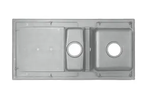 Liquida KAV150CG 1.5 Bowl Composite Reversible Grey Kitchen Sink And Waste Kit