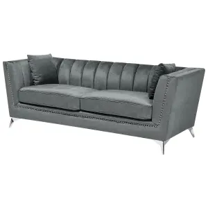 Beliani Modern Velvet Sofa Set Grey GAULA