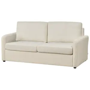 Sofa Bed BENNAS Light Beige Boucle