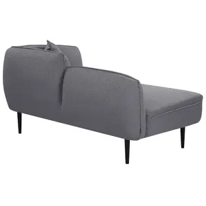 Right Hand Boucle Chaise Lounge Dark Grey CHEVANNES