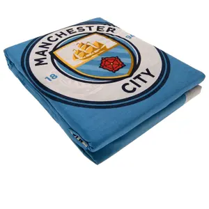 Manchester City FC Pulse Reversible Duvet Cover Set Blue/White (Double)