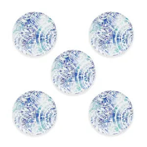 Purely Home Coastal Scallops Melamine Salad Plates - Set of 5