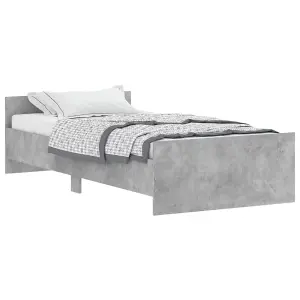 Berkfield Bed Frame Concrete Grey 90x190 cm Engineered Wood