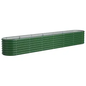 Berkfield Garden Planter Powder-coated Steel 260x40x36 cm Green