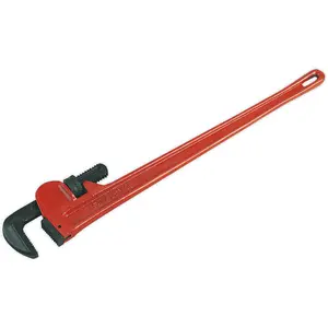 915mm Heavy-Duty Cast Steel Pipe Wrench with Carbon Steel Jaws for Professional Use