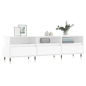 Berkfield TV Cabinet High Gloss White 150x30x44.5 cm Engineered Wood